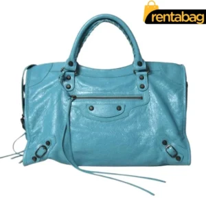 Balenciaga City Motorcycle Bag Turquoise