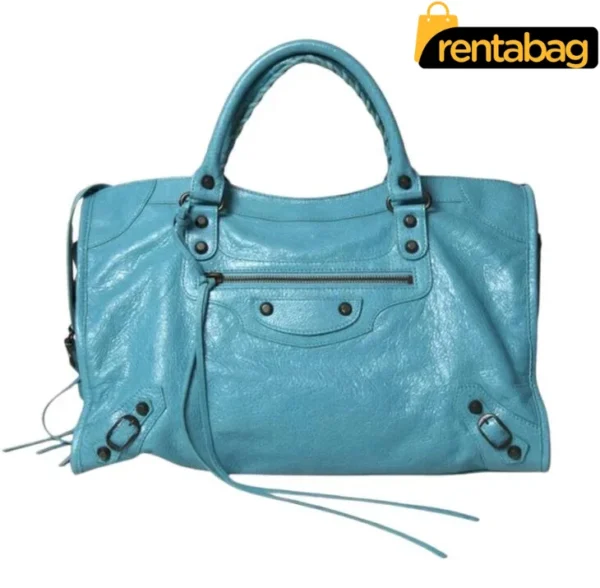 Balenciaga City Motorcycle Bag Turquoise