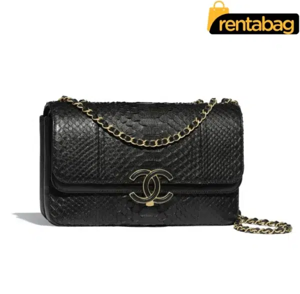 Chanel Python Handbag Black